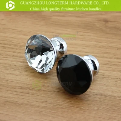 Diamond Drawer Knobs Clear Glass Crystal Pull Handle for Furniture