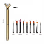 Diamond nail set with cable quartz halo dyeing pen 10 head replaceable box color pen set