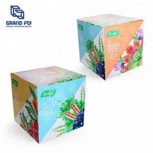Diet Tea Paper Color Carton Packing Box Custom Color Printing Tea Packaging Box