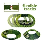 Dinosaur Track Toy Sets New Update Bridge Create A Road with 142 Pcs Flexible Tracks | Jurassic World Dinosaur Race Car Toys for