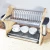 Dish Drying Rack 2-Tier Plate Holder Kitchen Storage with Drainboard and Cutlery Cup