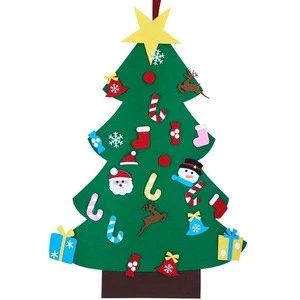 DIY Felt Christmas Tree with Ornaments For Kids Wall Hanging Decorations Xmas Gift new year decoration
