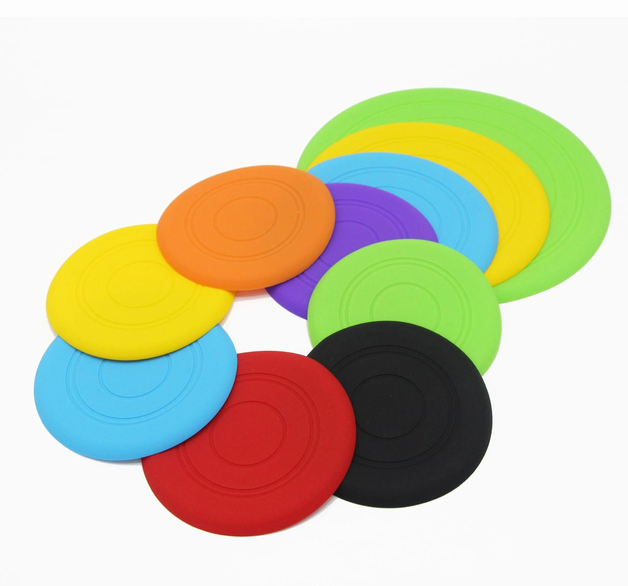 Dog Silicone Flyer Dog Flying Disk Pet Toys for Outdoor Indoor Training 7 Inch Large 6 Pack Multiple Colors Flying Disk