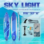 E SUP 11 ft 6 inches Adult standing inflatable paddle board surfboard with blue as the main color for easy carrying by esup