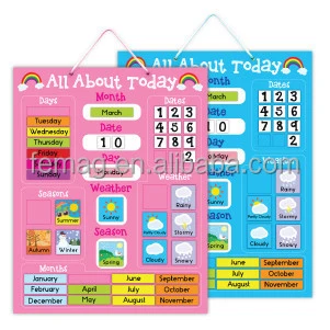 E1004 wholesales top quality for pre-nursery magnetic learning calendar and weather resources