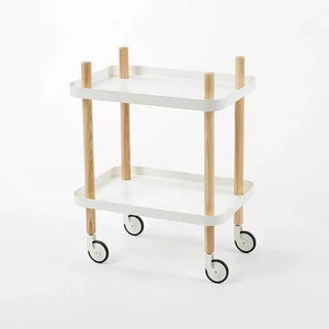 Easy To Use Movable 2 Tier Small Side Living Room Table on Castors
