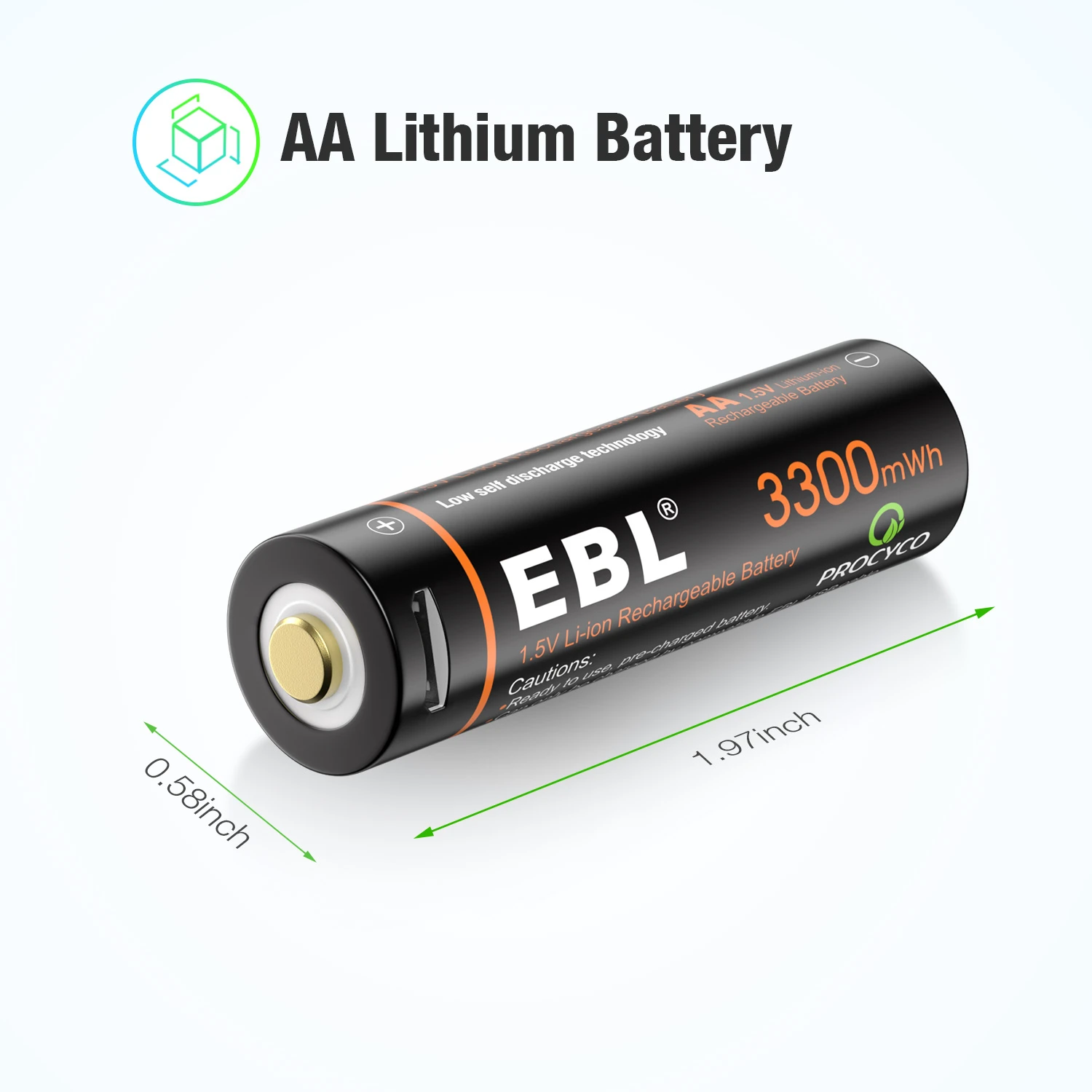 EBL Wholesale Original Rechargeable 18650 Lithium-Ion Battery With Micro Usb Input Cable 1600mAh 1.5 V AA