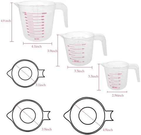Economy Durable Food Safe 3-Cup Measuring Cup Plastic