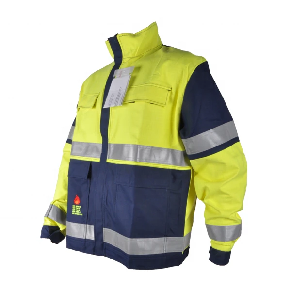 EN 20471 EN 11611, EN 11612 HV yellow protex modacrylic fireproof fire retardant resistant anti static jacket workwear