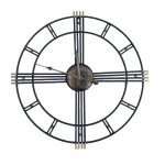 European retro metal iron Rome wall clock silent living room wall hanging simple clock wholesale sales