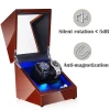 Exterior Black High Gloss Finish Interior White PU Leather MDF Wooden Frame Watch Display Case Luxury Automatic Watch Winder Box