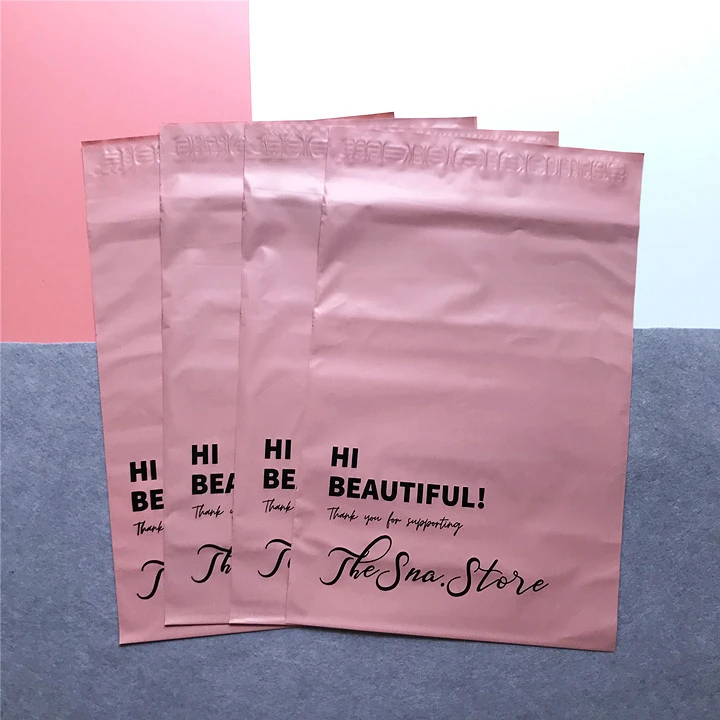 Factory custom beautiful poly mailer bag pink plastic courier shipping package bag for garment accessories plastic mailing bags
