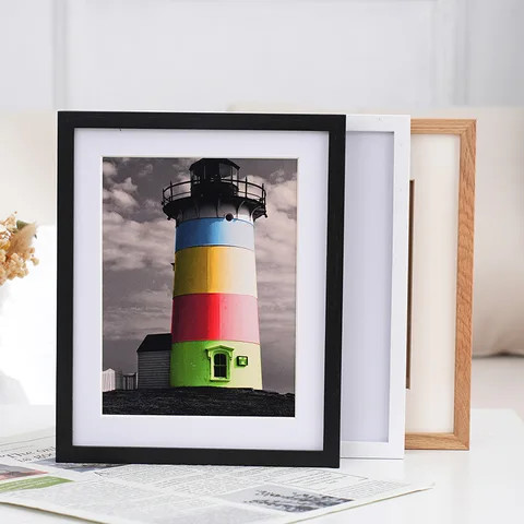 Factory direct family decor certified oak wood 5x7 8x10 16x20 20x28 24x36 unfinished solid black wood nature picture photo frame