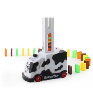 Factory from China Educational toys animal 200 pieces Domino Train able to turn Top-loader domino truck