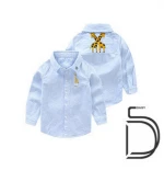 Factory manufacturer long sleeve embroidery new model shirts boys, kids shirts OEM