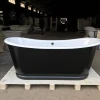 factory supply spa vintage freestanding enameled cast iron  bathtub paint for bathroom in black paint with overflow