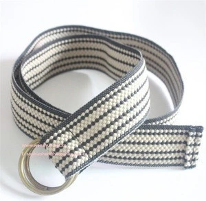 Factory Wholesale Cheap Striped Polyester Canvas Fabric Belts With Iron
