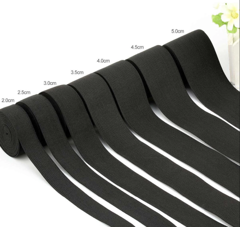 factory wholesale in stock 3mm white black color knitted braided elastic band with high elasticity