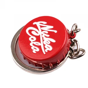 Factory wholesale metal portable round Bottle cap Keychain custom bottle opener keychain