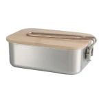 Factory Wholesale Stainless Steel Lunch Box Camping Rectangle Food Storage Container With Folding Handle