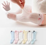 Factory Wholesale Summer mesh cotton hollowed baby socks baby stockings anti-mosquito socks baby socks