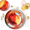 Fashion Ceramic amazon best porcelain tableware marble plate Home dishes marmor assiette blanch