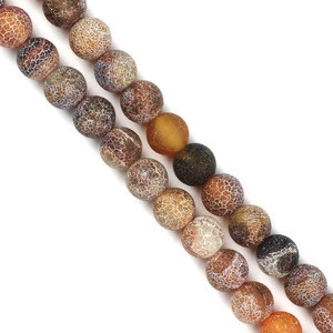 Fashion Charm Orange Cracked Semi Stone Beads Crystal Loose Gemstone
