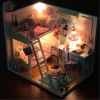 Fashion Juguetes  Diy Miniature Dollhouse in Furniture Toys Wooden Toys Personalizado