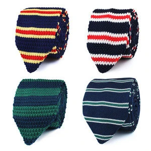 fashion mens polyester plain knit tie