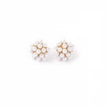 Fashion Party Gold Earrings Wholesale Classic Bohemian Flower Shape Pearl Earrings Women