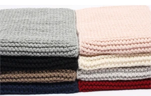 Fashion Pure color Acrylic knit long scarf for women