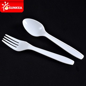 Fast food restaurant plastic disposable spoon and fork