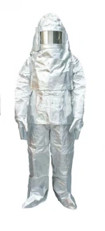 Fire training using aluminized fire suit with scba bag