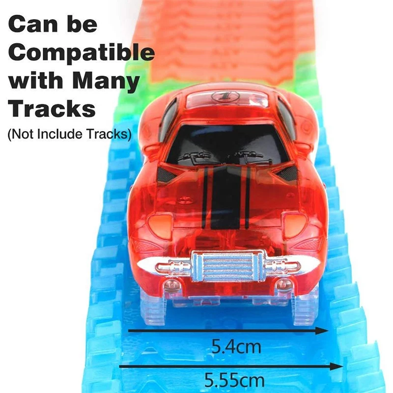 Flexible DIY Rail Track Race Car Toys with 5 LED Flashing Lights