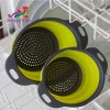 Foldable silicone food strainer collapsible kitchen colander