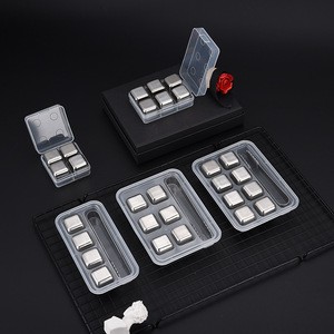 Free Packing Box! Wholesale Set of 8 with Stainless Steel Bar Wisky Chiller Stones Ice Cube