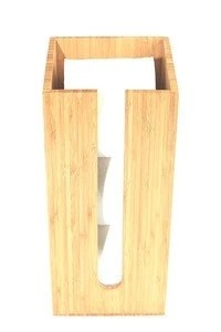 Freestanding handmade Wooden Bamboo Toilet Paper Storage Holder