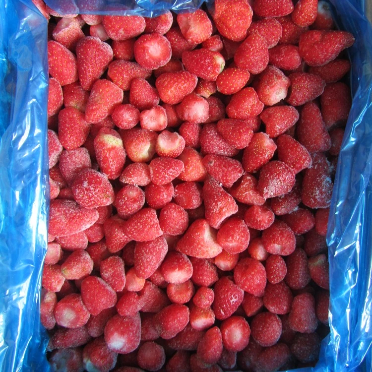 frozen half red strawberry frozen fruit