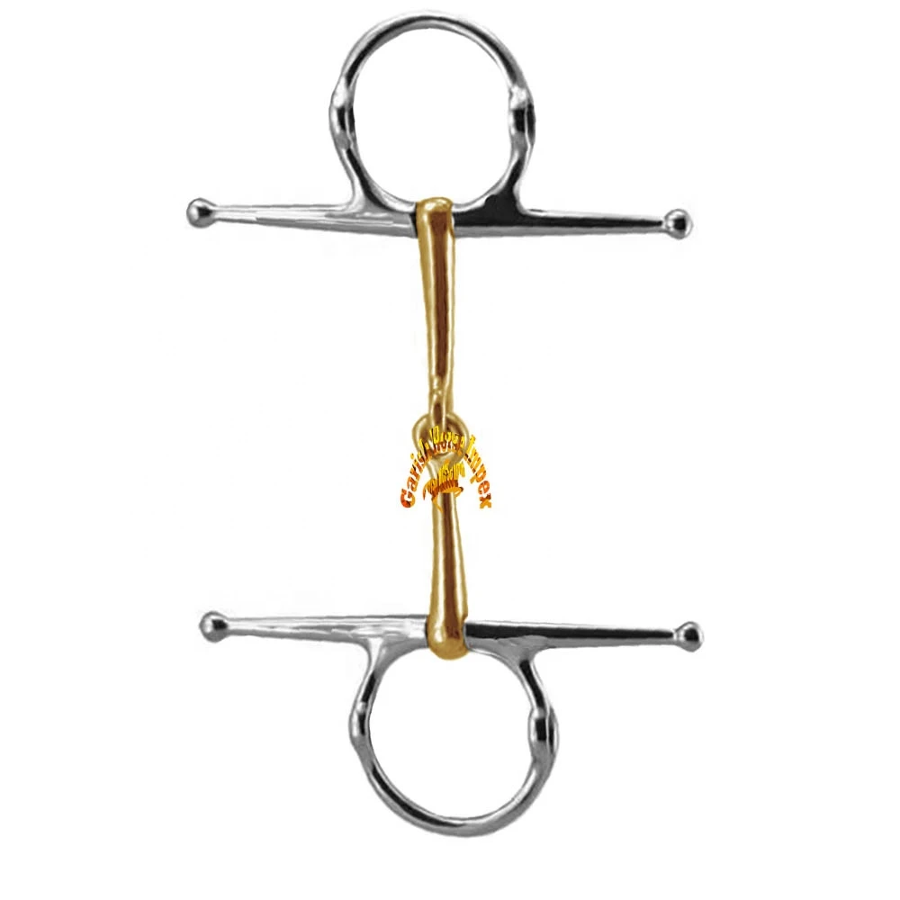 Full Cheek Horse Bit Snaffle Bit Brass Horse Riding Mouth Bit Equine Stainless Steel Tack Equestrian Products