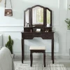 Furniture dressing table design wooden modern minimalist makeup dressing table with chair makeup table set vanity