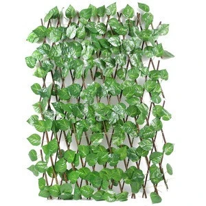 Garden and yard outdoor decorative artificial green leaf fence 1x3m