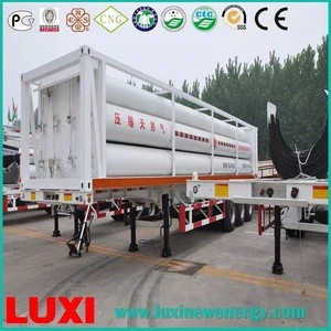 Gas transport and storage equipment 25MPa fuel tanker trailer , custom steel box trailer