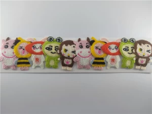 Girls cotton cartoon animals sweater braid knitted cover hairgrips kids snap hair pin accessories child crochet hair clips
