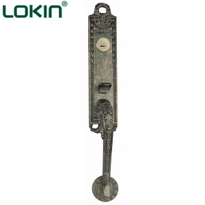 Gold grip handleset safety entrance door lock