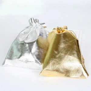 Gold Silver Metallic Color Organza Bag Jewelry Packaging Bag Wedding Favor Pouches & Drawstring Gift Bags