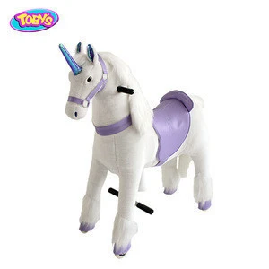 Good Quality Stuffed Rocking Horses For Adults Furry Animal Ride On Toy Unicorn Mechanical Horse Racing Game