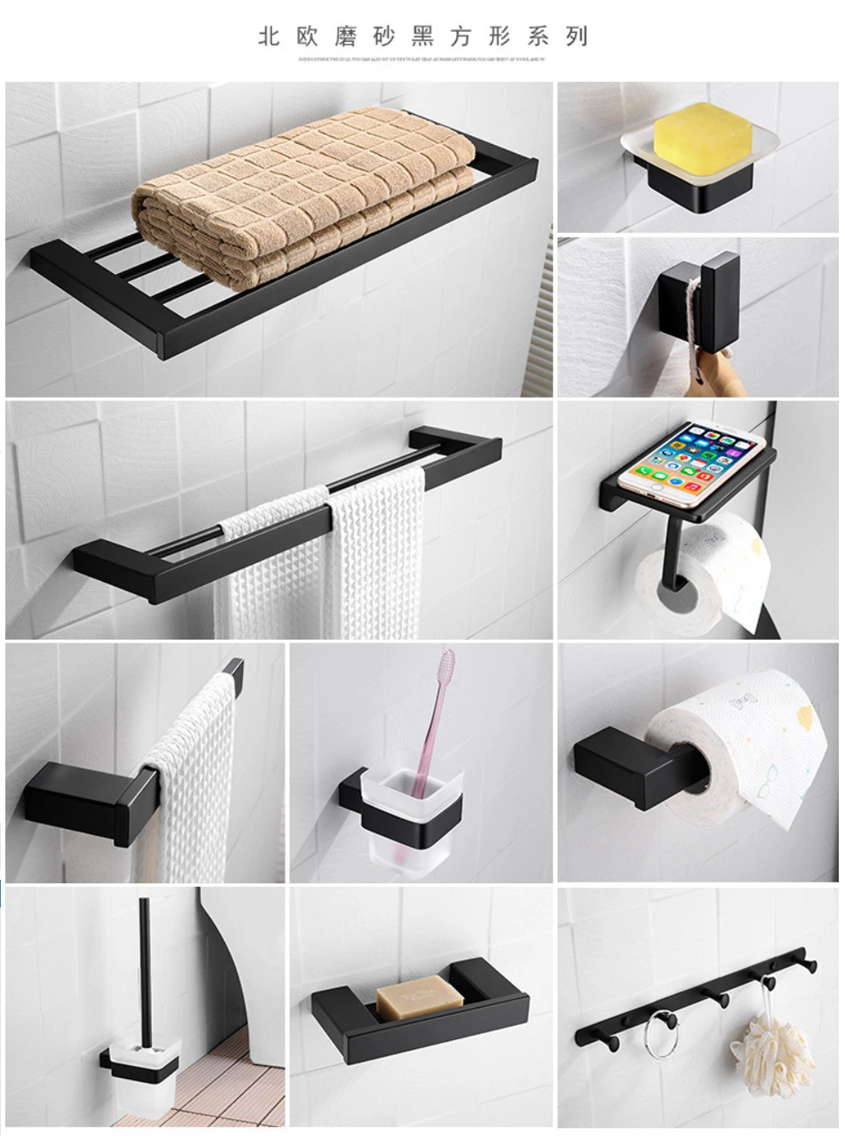 Goxea wall mounted bath kits 6pcs set bathroom accessory set eco-friendly bathroom accessory