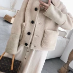 Granulated wool sheep shearer dress fashion wool autumn and winter womens short coat oversized winter coat real sheep shearer c