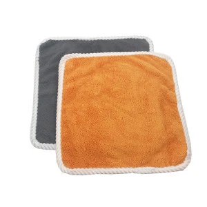 Gray Color Microfiber Twisted Pile Cleaning Cloth Towel Used For Car Kitchen Bath And Other Equipment Dust Cleaning