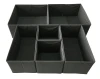 Grey White Black Foldable Fabric Collapsible Under Desk Drawer Organizer Underwear Storage Cube